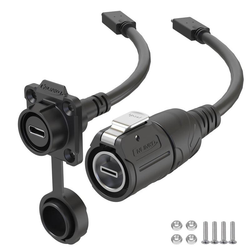CNLINKO LP-16 Type-C 3.1 Industrial Waterproof Connector IP67 Circular Aviation Plug High-Speed Data Transfer with 1M Cable - Image 1